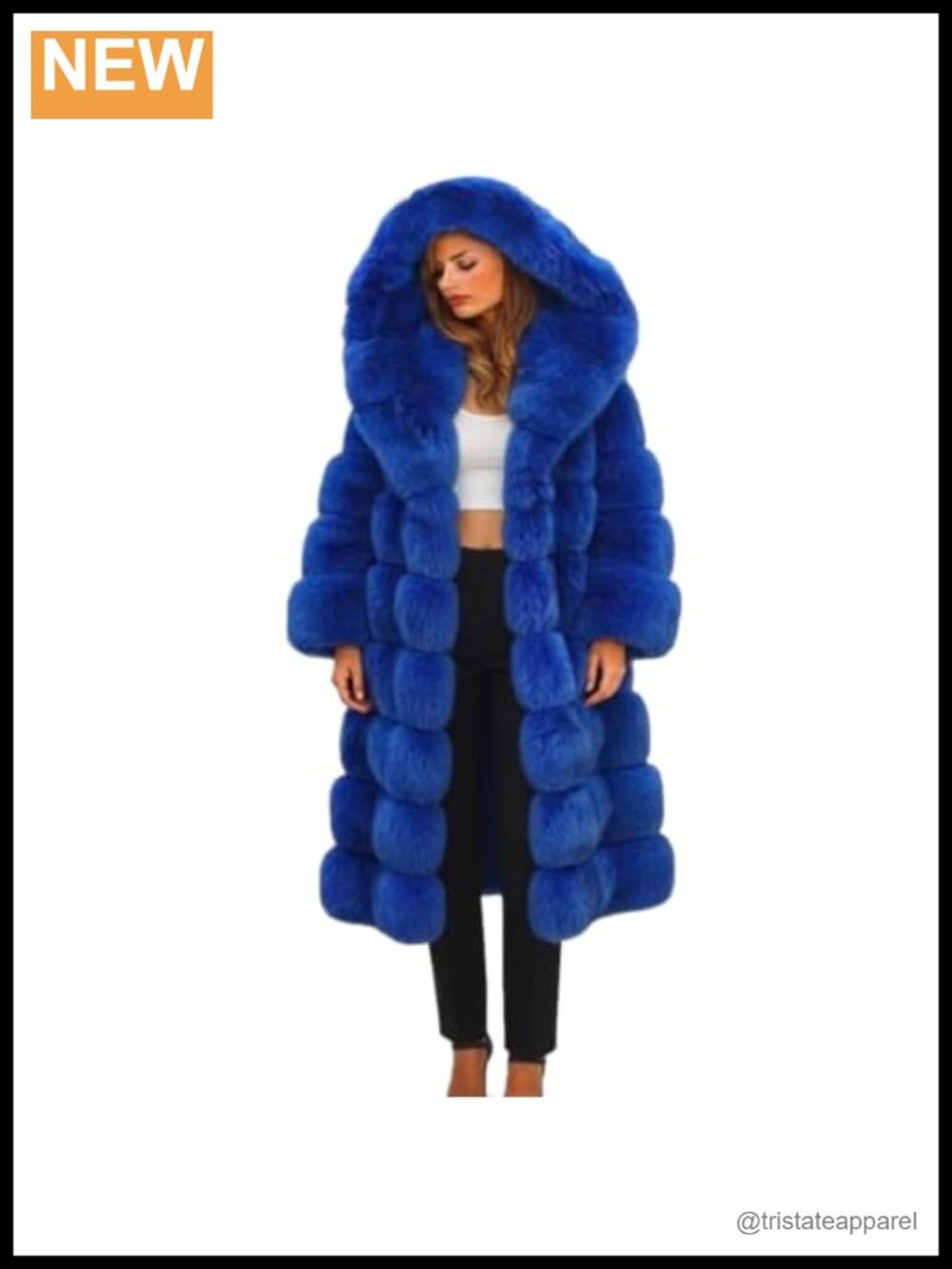 Womens Plus Size Faux Fur Hooded Coat Long Winter Jacket